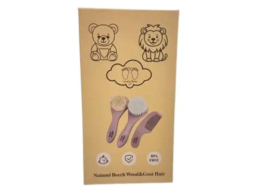 ست شانه و برس سه تکه چوبی نوزاد اونت AVENT