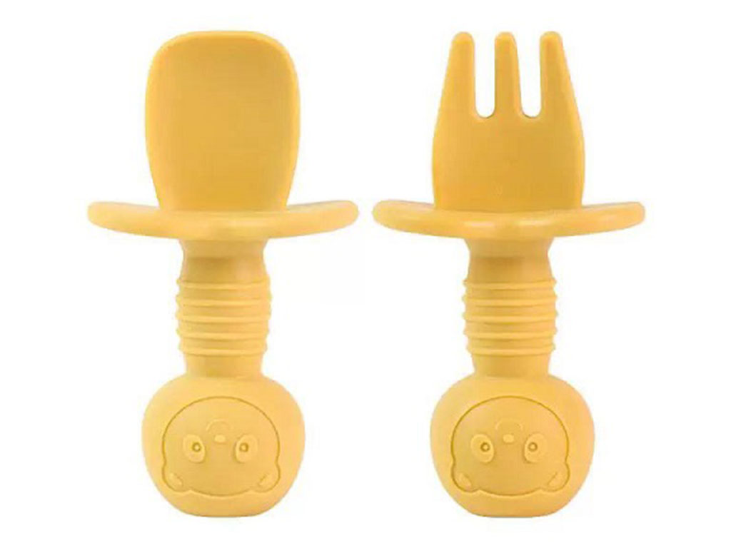 ست قاشق و چنگال سیلیکونی پستونکی