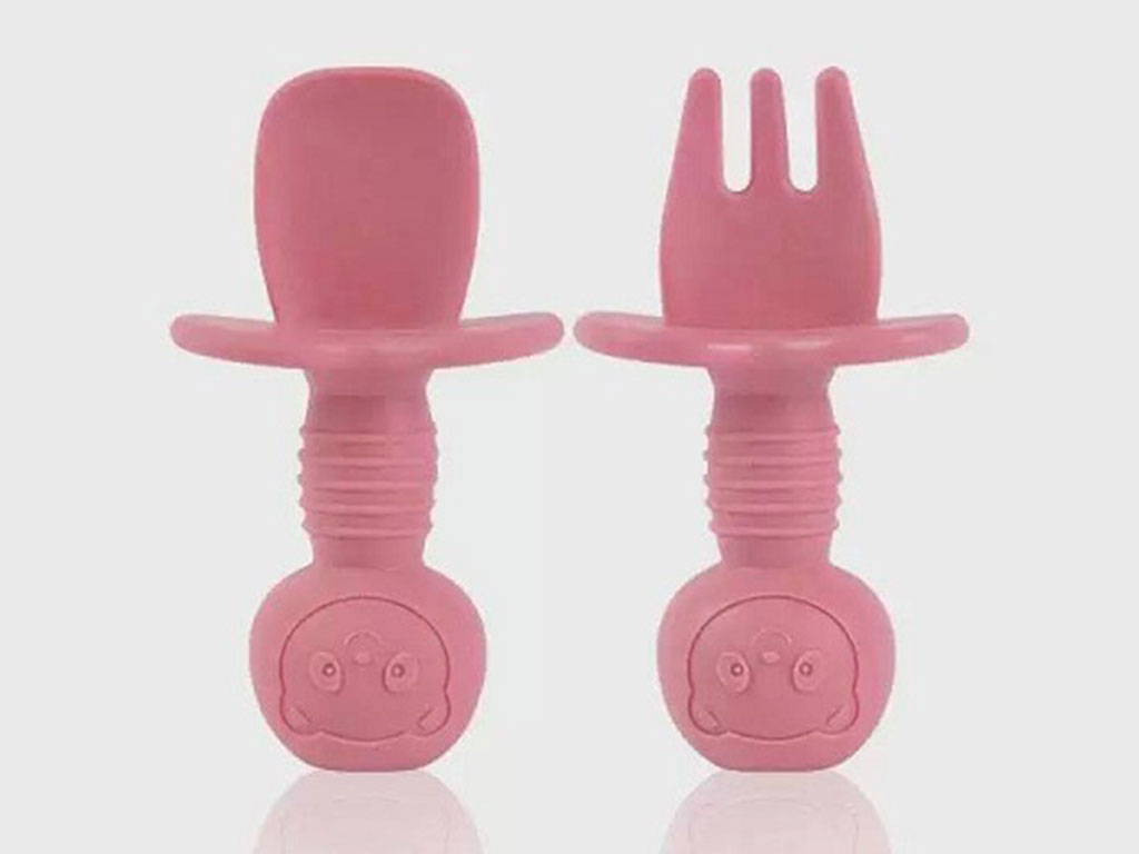 ست قاشق و چنگال سیلیکونی پستونکی