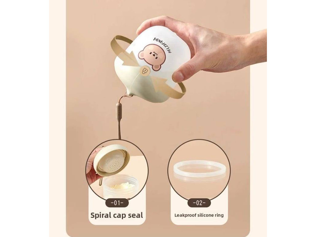 انبار و ظرف ذخیره شیر خشک و غذا 320 میل طرح بلوط با عکس تدی