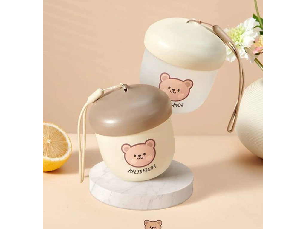 انبار و ظرف ذخیره شیر خشک و غذا 320 میل طرح بلوط با عکس تدی