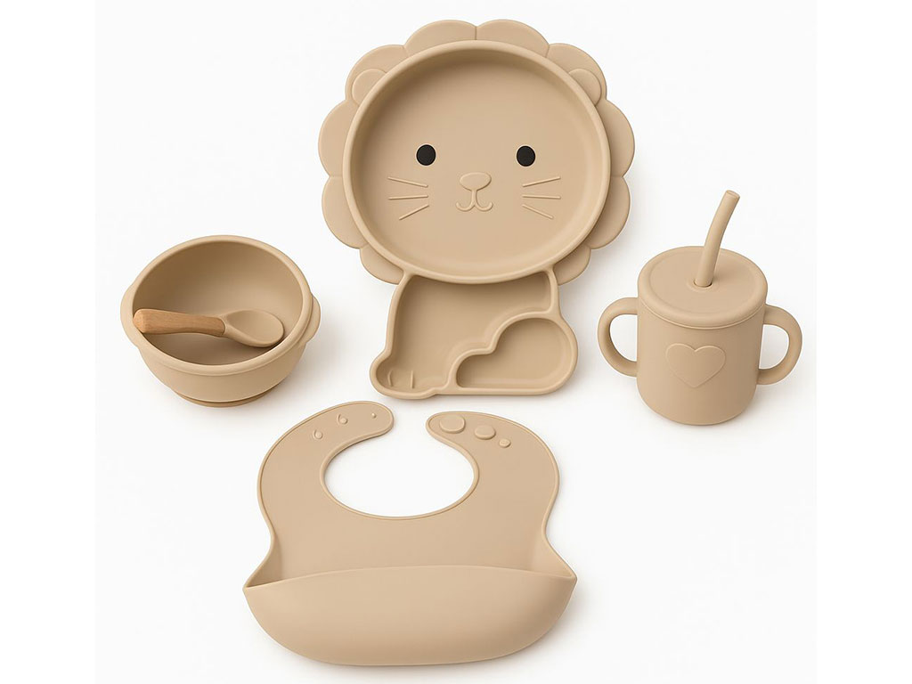 ست ظرف غذا سیلیکونی 9 تکه طرح شیر