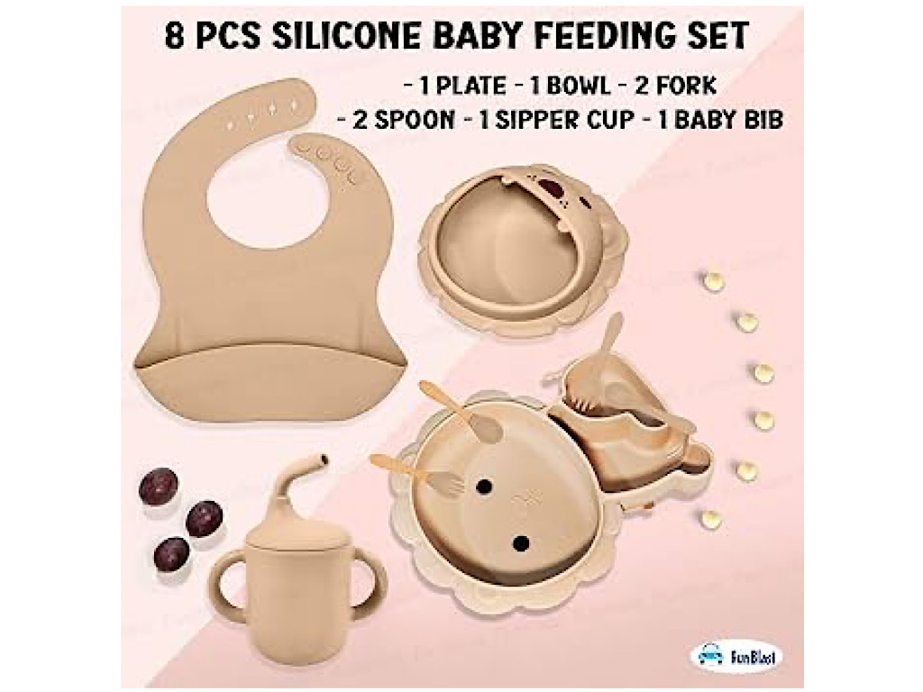 ست ظرف غذا سیلیکونی 9 تکه طرح شیر