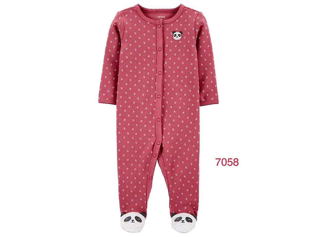 سرهمی جورابدار نوزادی  دخترانه کالباسی  رنگ طرح پاندا کارترز carters