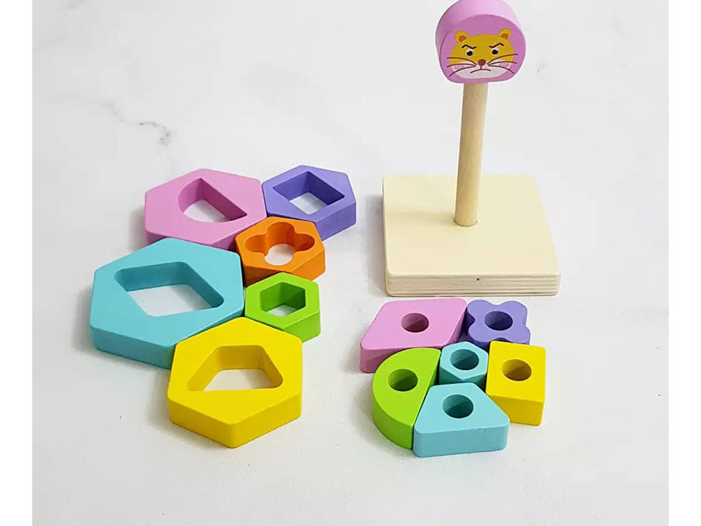 برج هوش چوبی مدل خرس اسباب بازی