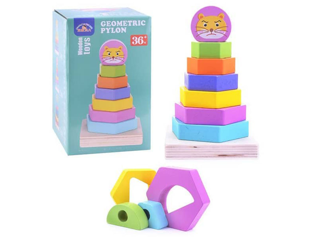 برج هوش چوبی مدل خرس اسباب بازی