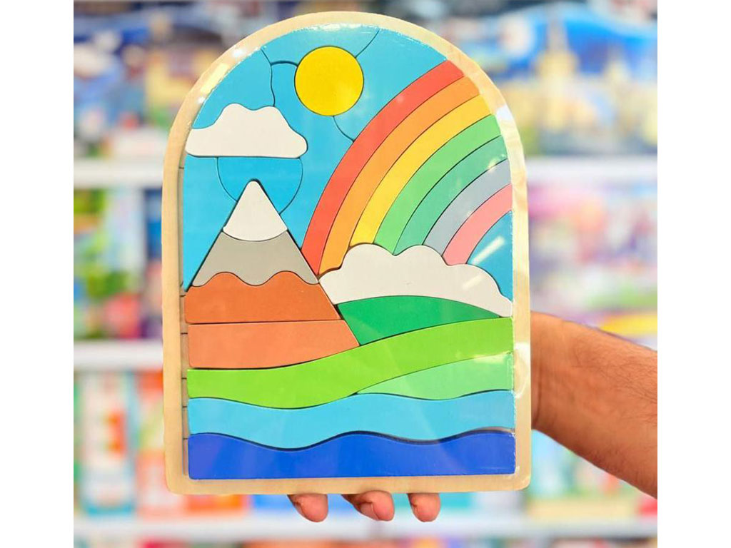 بازی فکری کاتامینو برجسته چوبی رنگین کمان