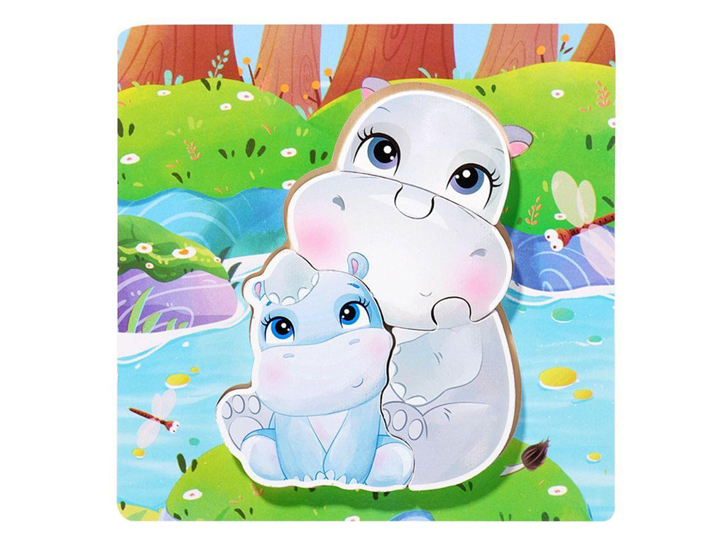 پازل برجسته 4 تکه طرح حیوانات