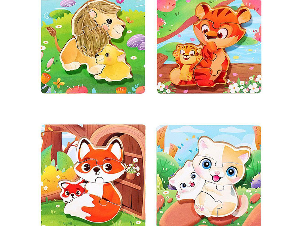 پازل برجسته 4 تکه طرح حیوانات