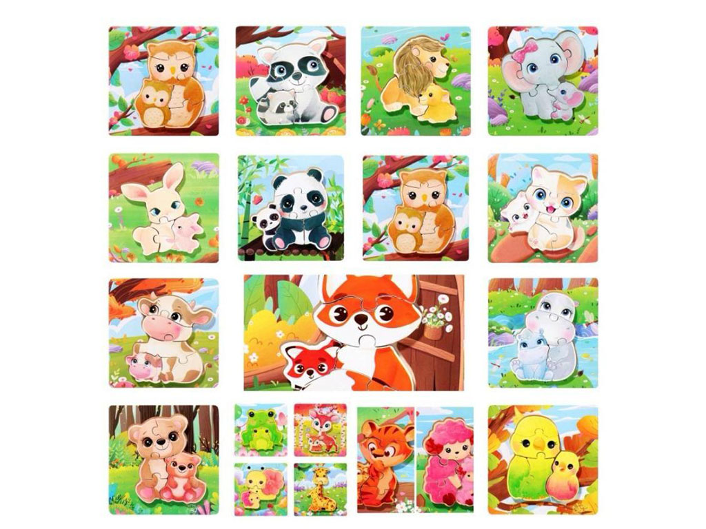 پازل برجسته 4 تکه طرح حیوانات