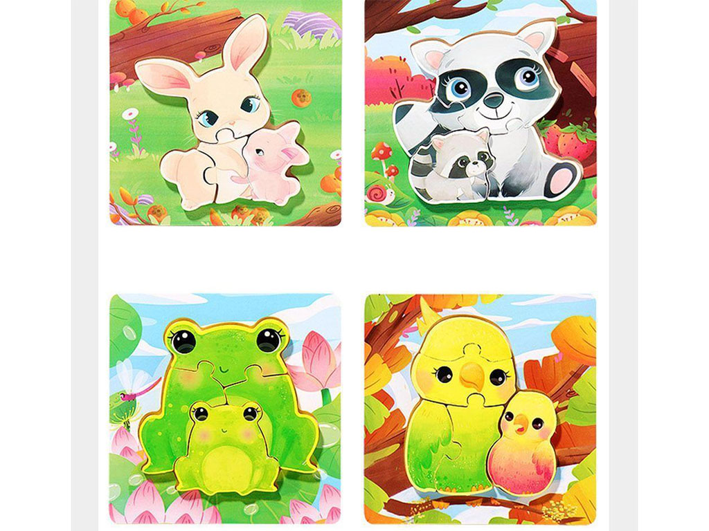 پازل برجسته 4 تکه طرح حیوانات