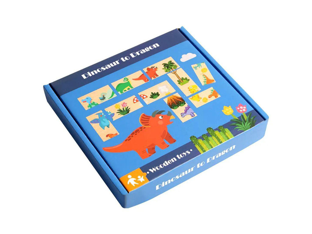 دومینو پازلی چوبی دایناسور