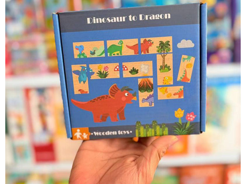 دومینو پازلی چوبی دایناسور