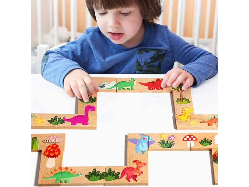 دومینو پازلی چوبی دایناسور