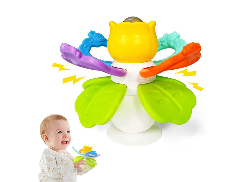 بیزی کیوب جغجغه ای و دست ورزی اسباب بازی طرح گل baby rattle