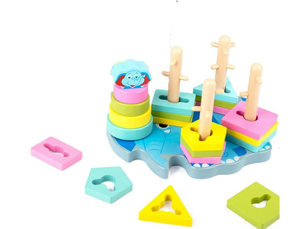 مونته سوری خاردار طرح فیل پنج ستون  و اشکال هندسی رنگی