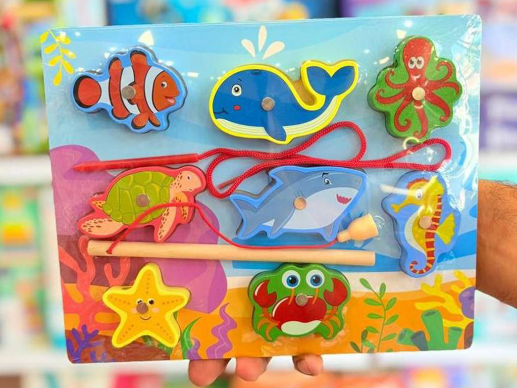 پازل چوبی برجسته ماهیگیری