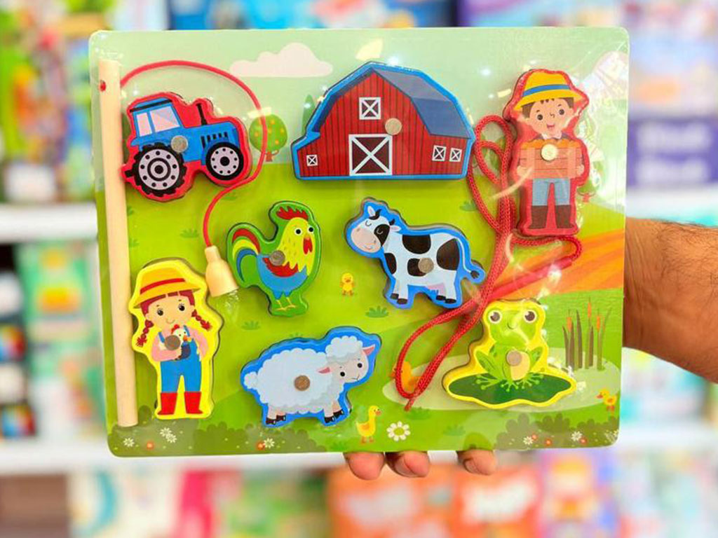 پازل چوبی برجسته ماهیگیری