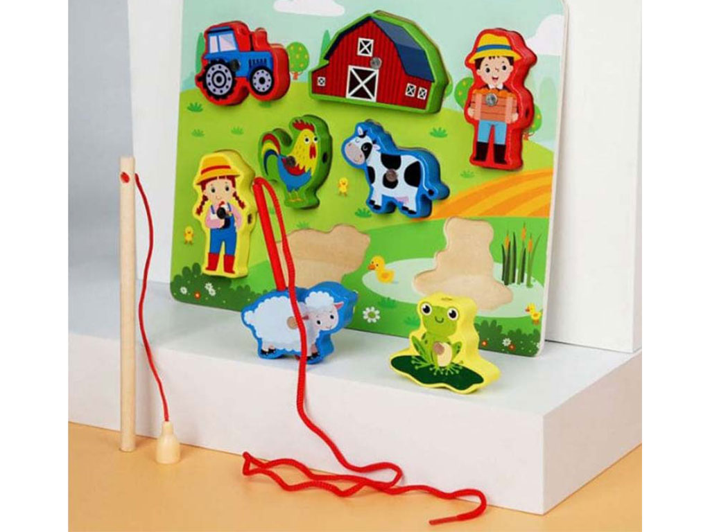 پازل چوبی برجسته ماهیگیری