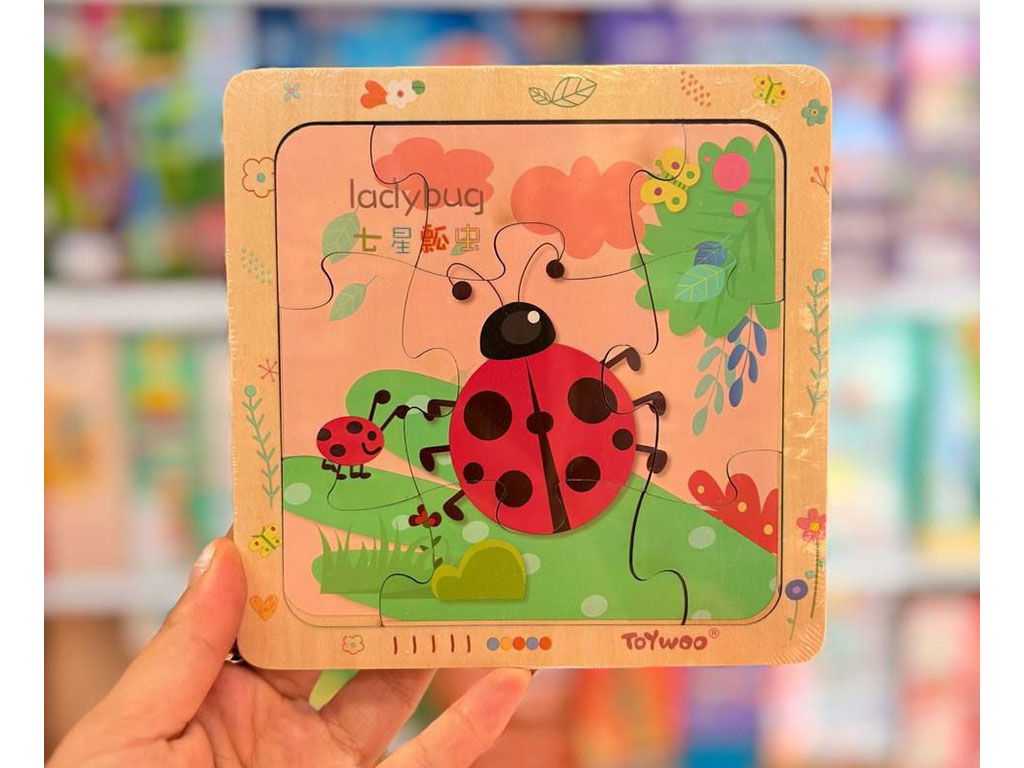 پازل چوبی 9 تکه سایز کوچک با تکه های فانتزی