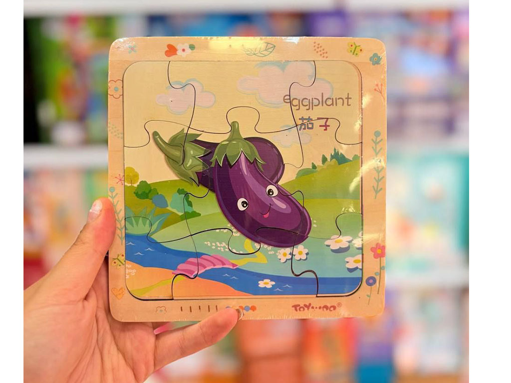 پازل چوبی 9 تکه سایز کوچک با تکه های فانتزی