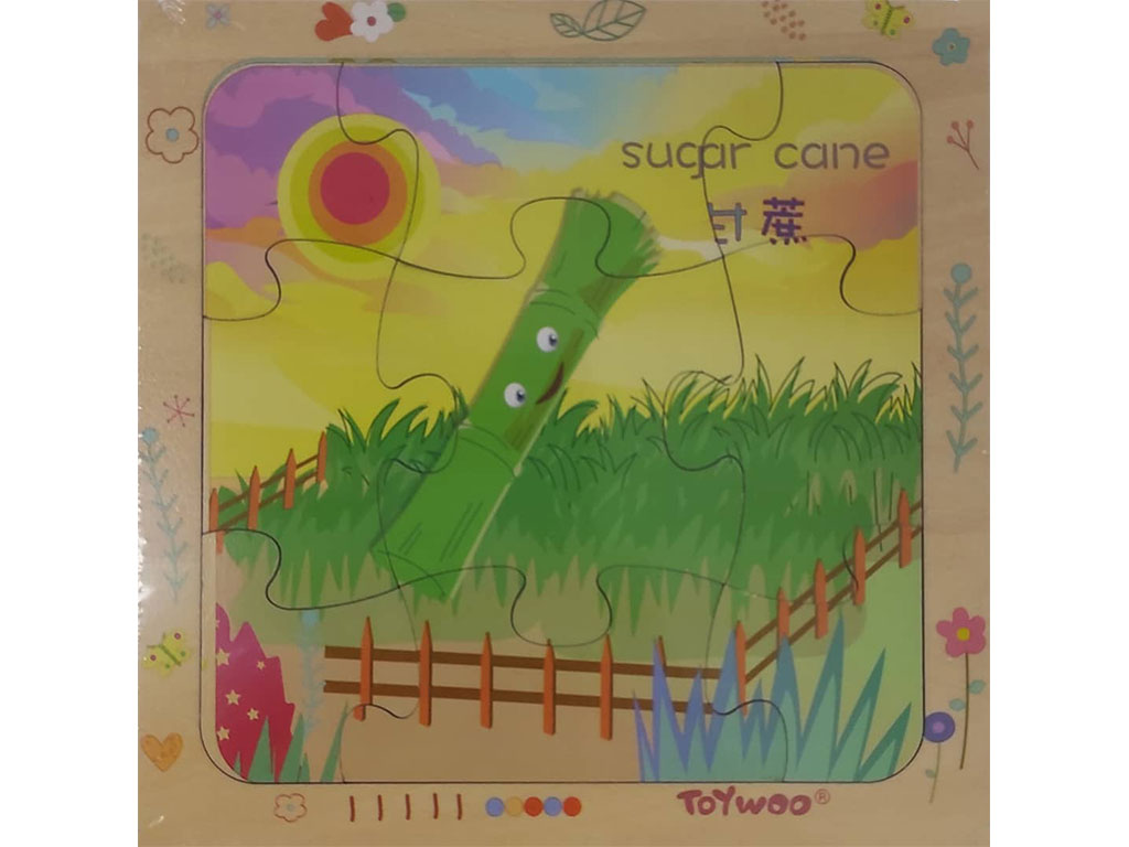 پازل چوبی 9 تکه سایز کوچک با تکه های فانتزی