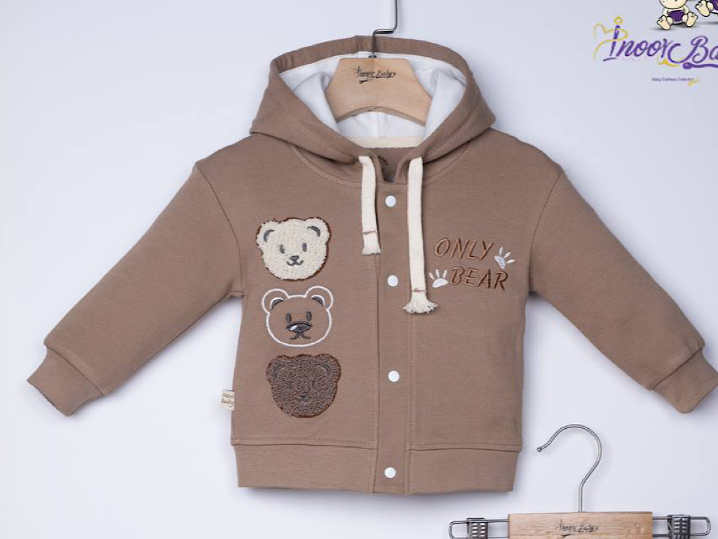 سویشرت کلاهدار و شلوار نوزادی طرح  سه خرس آی نور بیبی | Inoor Baby
