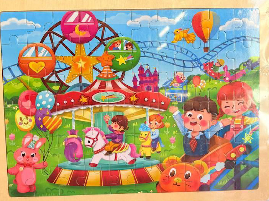 پازل چوبی 60 تکه اسباب بازی کودکان