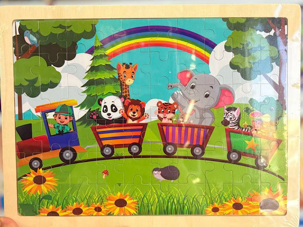 پازل چوبی 60 تکه اسباب بازی کودکان