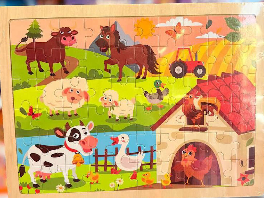 پازل چوبی 60 تکه اسباب بازی کودکان