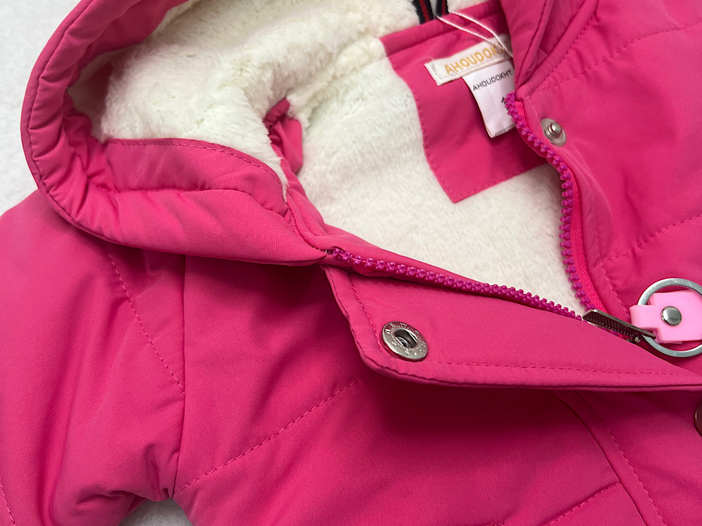 کاپشن کلاهدار توکرکی دخترانه رنگ  سرخابی