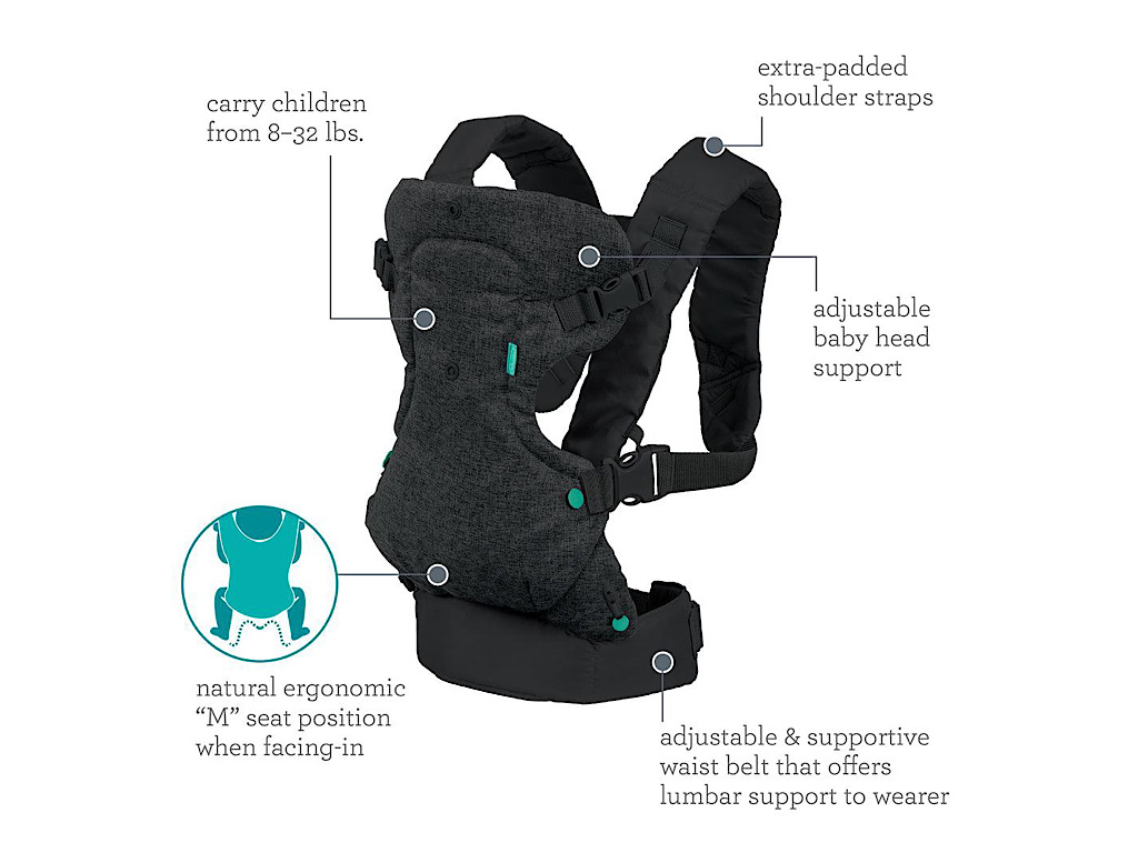 آغوشی چهار کاره نوزاد اینفنتینو Infantino مدل flip مشکی