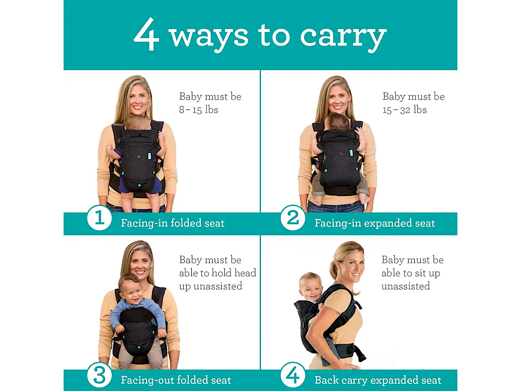 آغوشی چهار کاره نوزاد اینفنتینو Infantino مدل flip مشکی