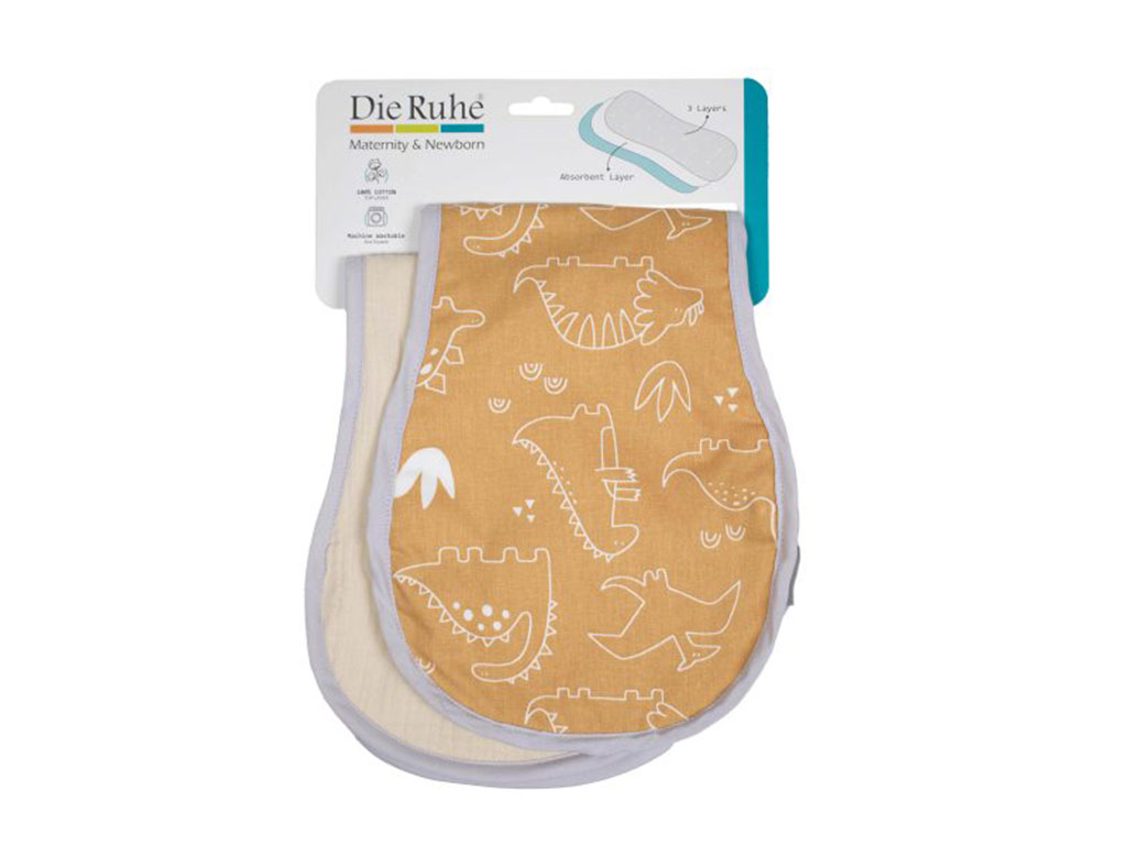 دستمال آروغ گیر نوزادی 3 لایه 2 عددی دی روحه die ruhe