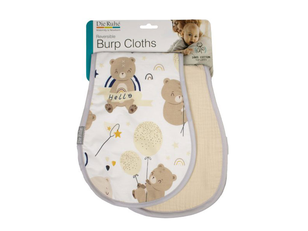 دستمال آروغ گیر نوزادی 3 لایه 2 عددی دی روحه die ruhe