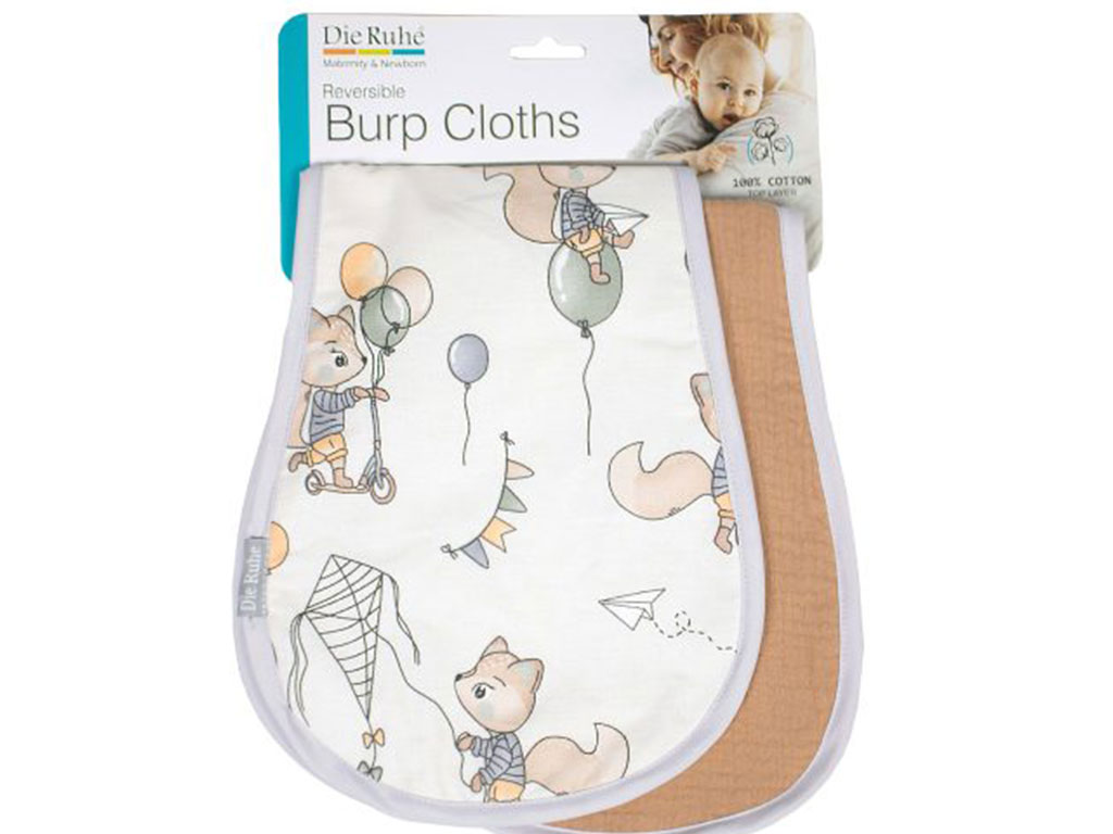 دستمال آروغ گیر نوزادی 3 لایه 2 عددی دی روحه die ruhe