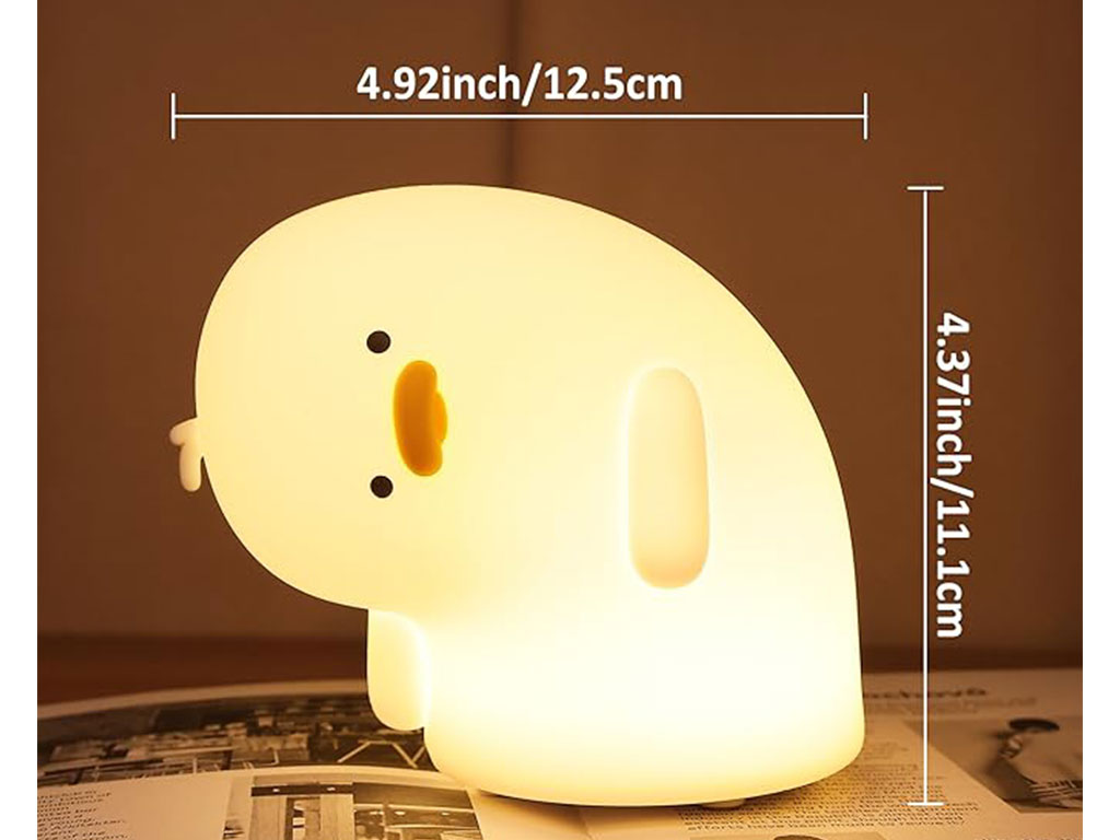 چراغ خواب سیلیکونی شارژی طرح اردک سر خم