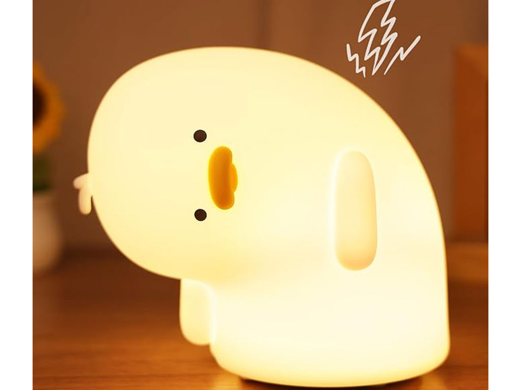 چراغ خواب سیلیکونی شارژی طرح اردک سر خم