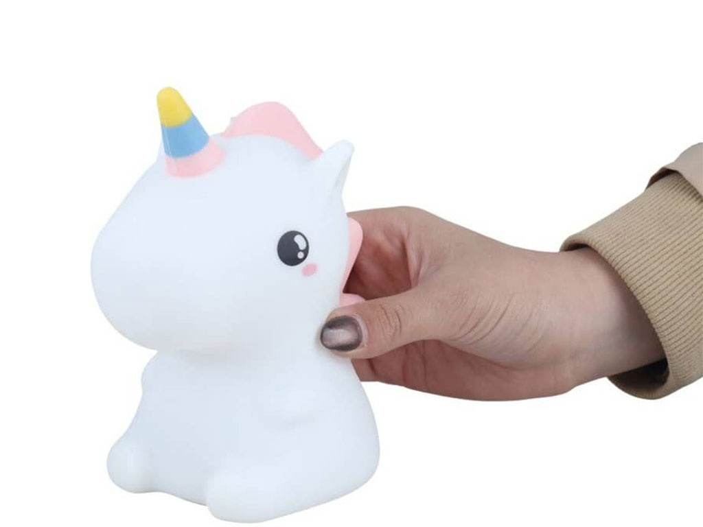 چراغ خواب سیلیکونی، شارژی و لمسی مدل یونیکورن