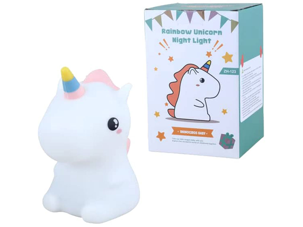 چراغ خواب سیلیکونی، شارژی و لمسی مدل یونیکورن
