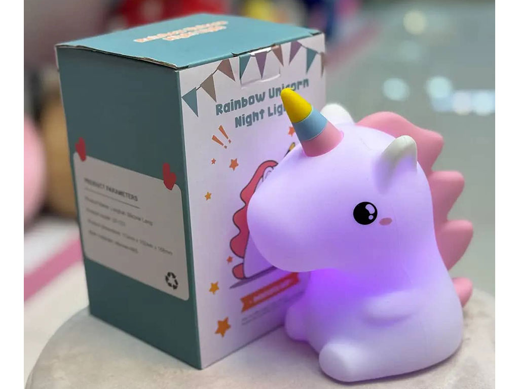 چراغ خواب سیلیکونی، شارژی و لمسی مدل یونیکورن