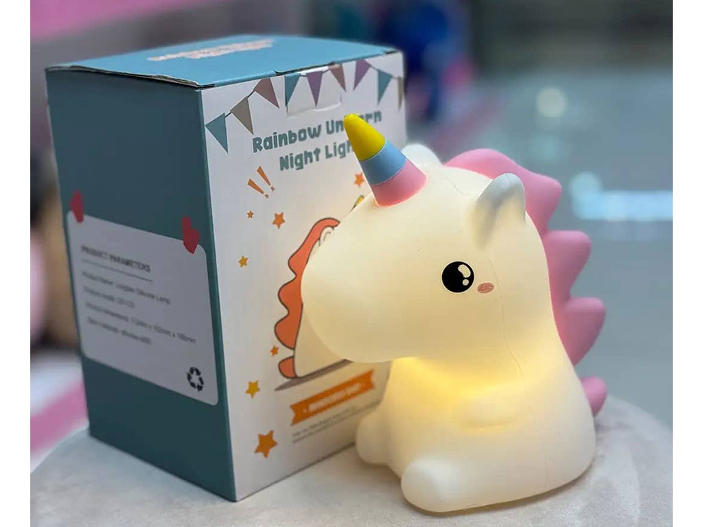 چراغ خواب سیلیکونی، شارژی و لمسی مدل یونیکورن