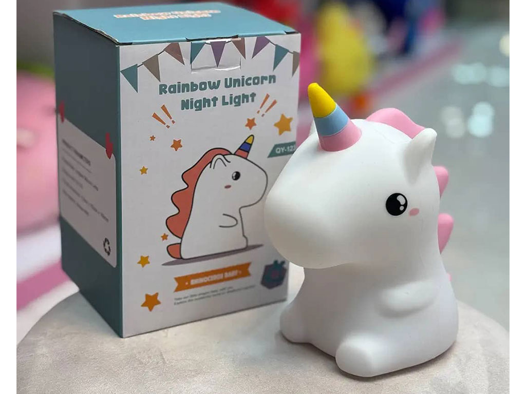 چراغ خواب سیلیکونی، شارژی و لمسی مدل یونیکورن
