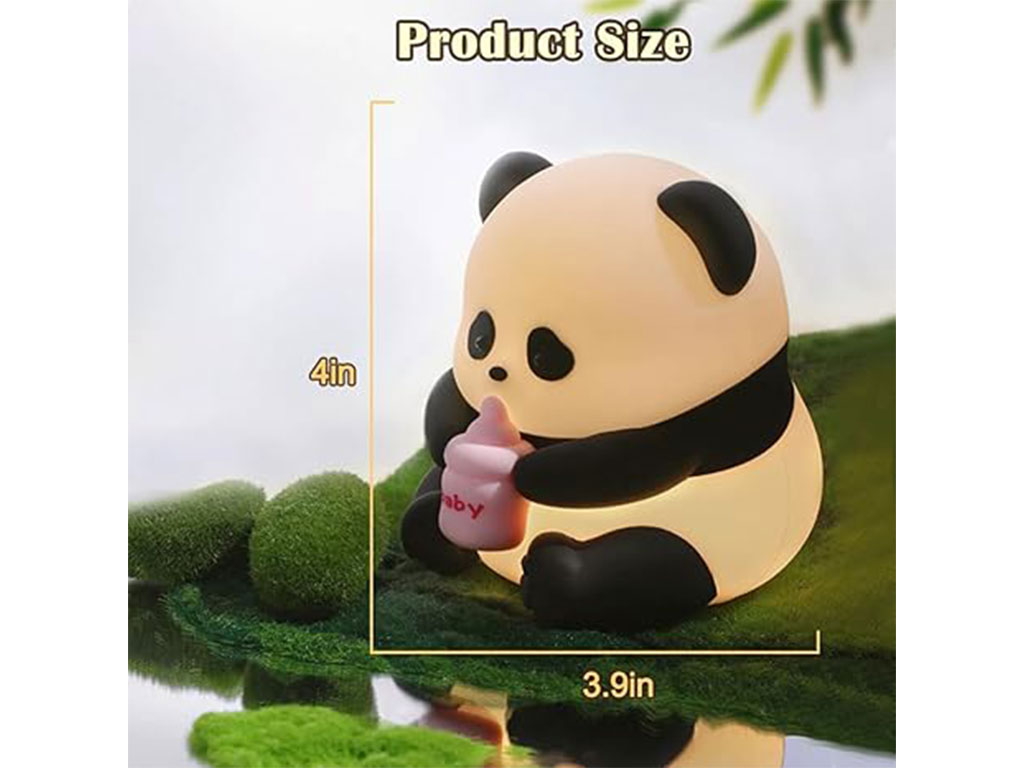 چراغ خواب سیلیکونی شارژی طرح خرس پاندا شیشه شیر