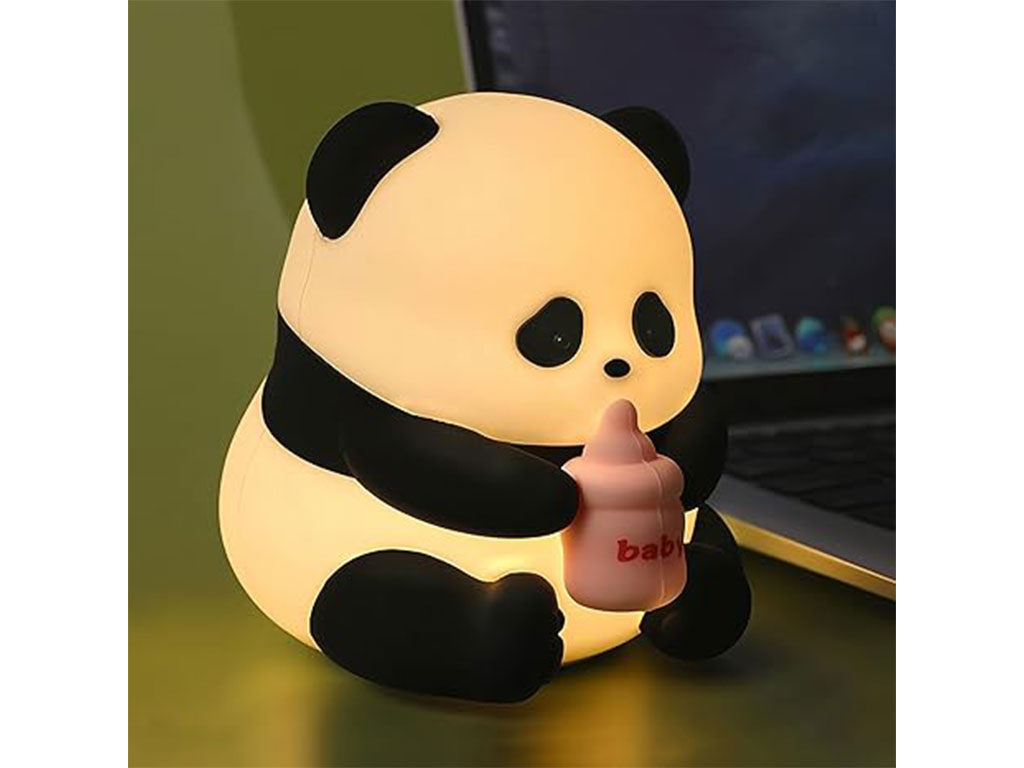 چراغ خواب سیلیکونی شارژی طرح خرس پاندا شیشه شیر