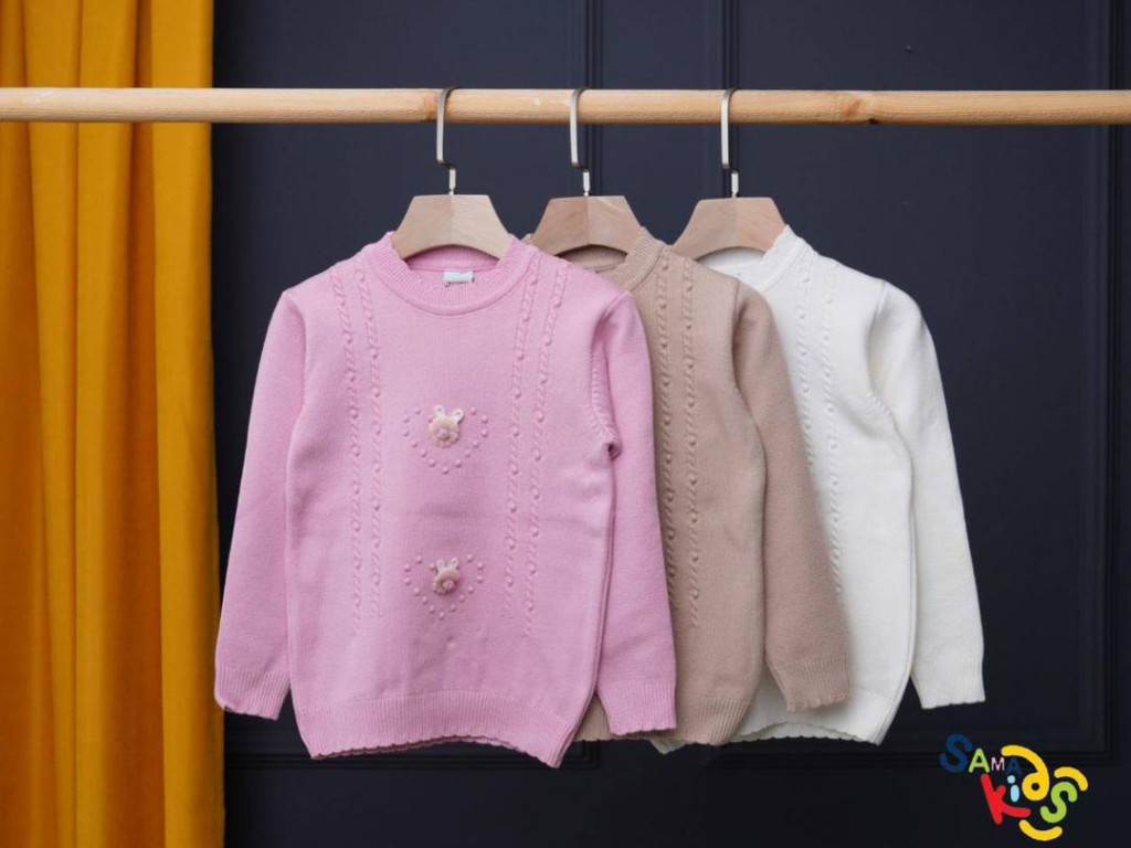 بلوز بافت  دخترانه طرح دو قلب