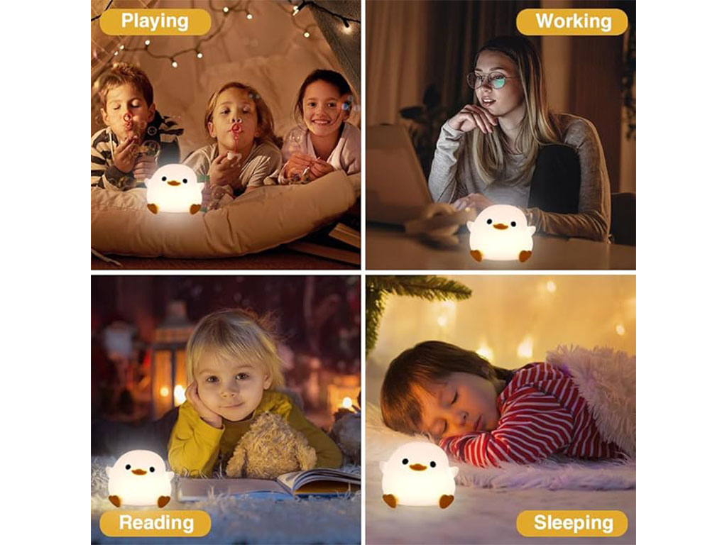 چراغ خواب سیلیکونی، لمسی و شارژی طرح جوجه نشسته