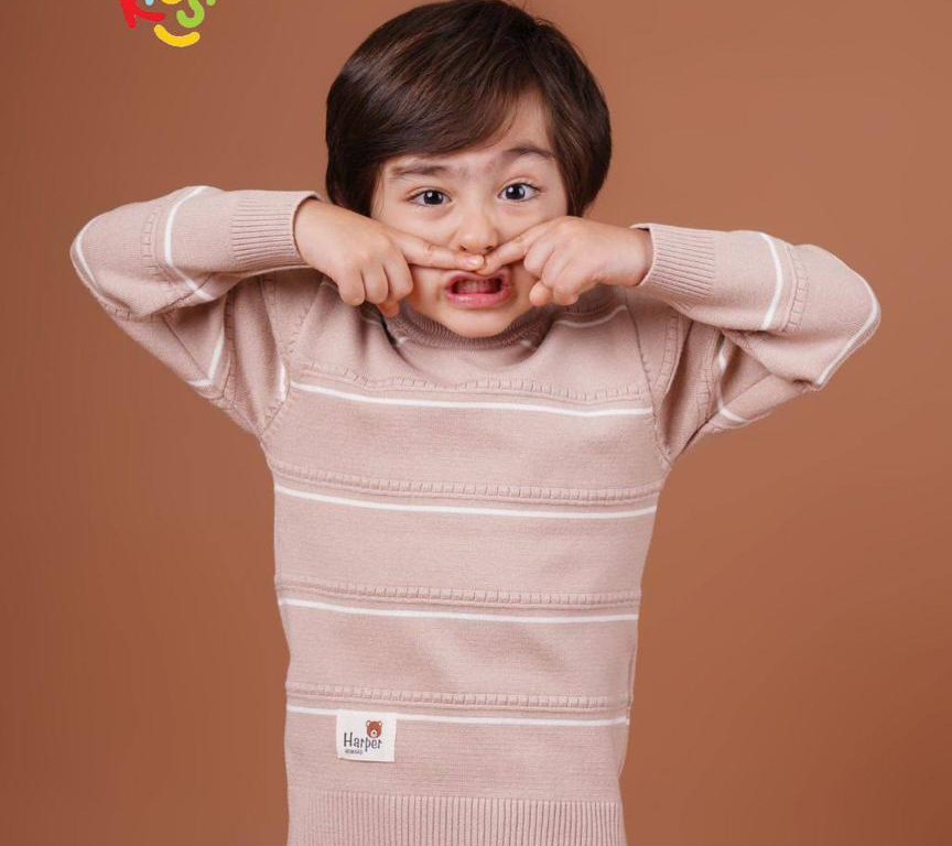 بلوز بافت پسرانه مدل راه راه