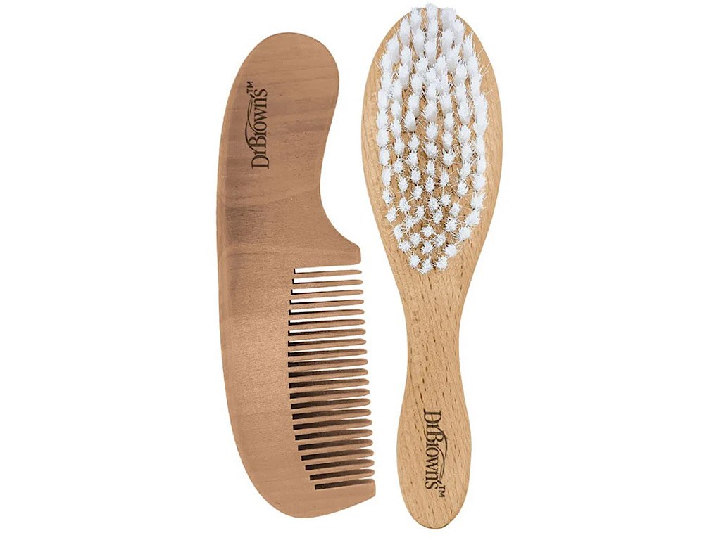 ست شانه و برس چوبی نوزادی دکتر براون Dr browns