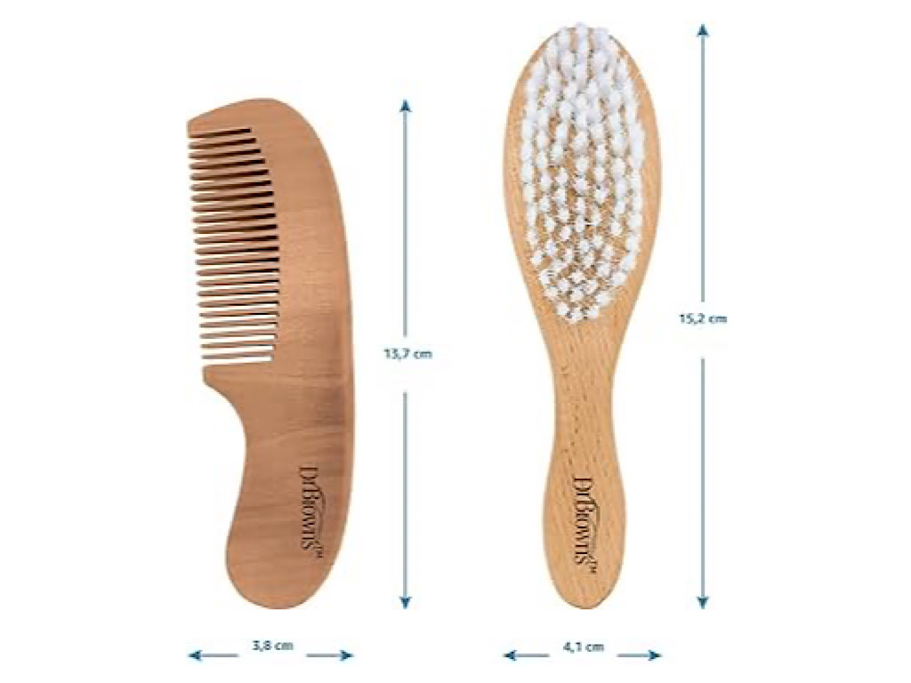 ست شانه و برس چوبی نوزادی دکتر براون Dr browns